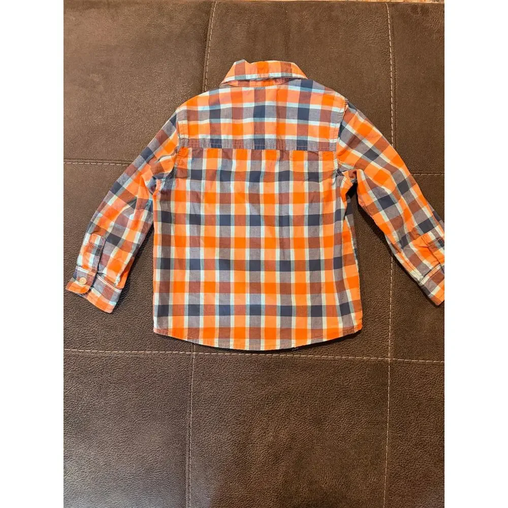 Baby B'Gosh Boys Button Down Long Sleeve Plaid Multicolor Collared Size 4T